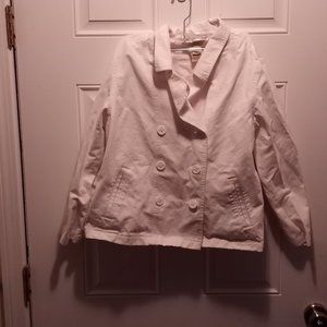 LL Bean pea coat.  Womens petite size Large. White.